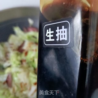 腊猪舌炒包菜的做法步骤：7