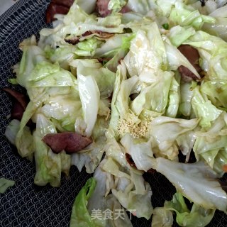 腊猪舌炒包菜的做法步骤：8