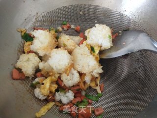 香蕉炒饭的做法步骤：6