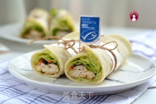 低脂青花鱼卷饼的做法步骤：13