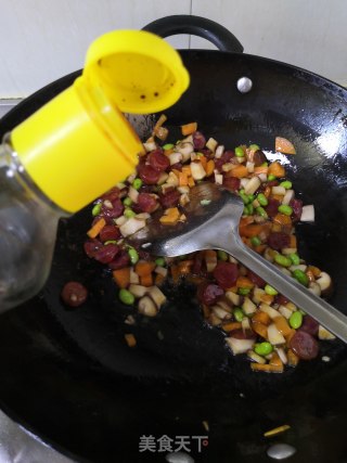 毛豆煲仔饭的做法步骤：6