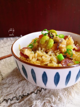 毛豆煲仔饭的做法步骤：12
