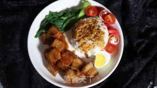 卤五花肉盖烧饭的做法步骤：10
