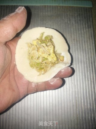 西葫芦鸡蛋虾皮锅贴的做法步骤：12
