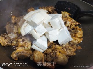 红烧鸡肉豆腐盖烧饭的做法步骤：5