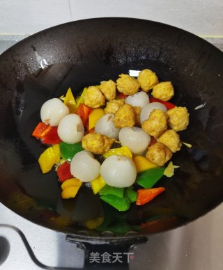 荔枝鸡肉丸的做法步骤：10