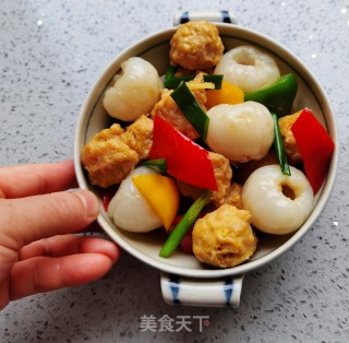 荔枝鸡肉丸的做法步骤：13