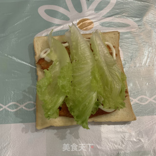 鸡串肉松芝士三明治的做法步骤：6