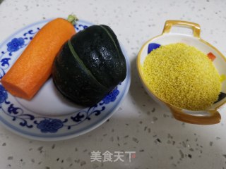 胡萝卜南瓜小米糊的做法步骤：1