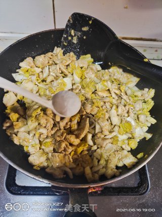 白菜炒鸡肉的做法步骤：5