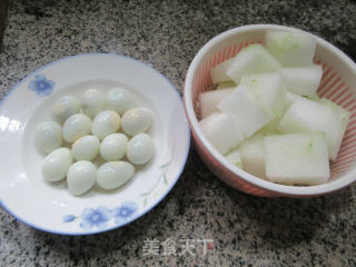 小炸蛋烧冬瓜的做法步骤：1