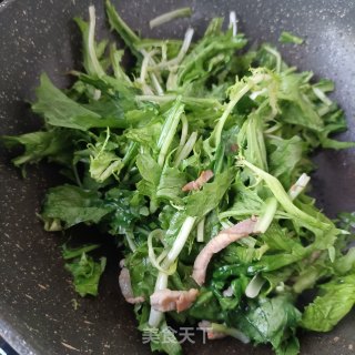 肉丝炒苦菊的做法步骤：7