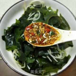 凉拌豆芽裙带菜的做法步骤：7