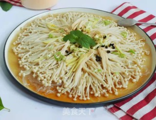 超快手金针菇蒸粉丝的做法步骤：2