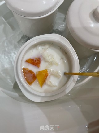 木瓜银耳炖牛奶的做法步骤：9