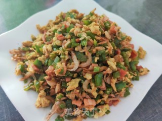 培根辣椒末炒鸡蛋的做法步骤：17