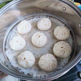 香葱肉蒸包的做法步骤：14