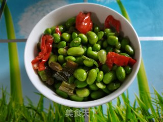 辣椒炒毛豆的做法步骤：8
