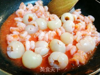米其林时令招牌菜～荔枝虾球的做法步骤：6