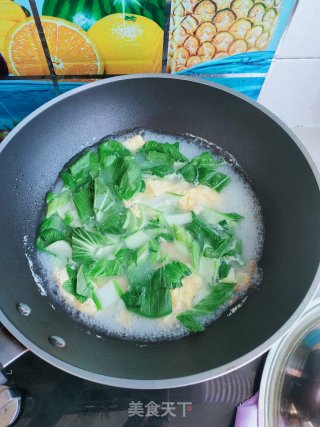 油菜鸡蛋汤的做法步骤：5