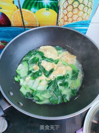油菜鸡蛋汤的做法步骤：8