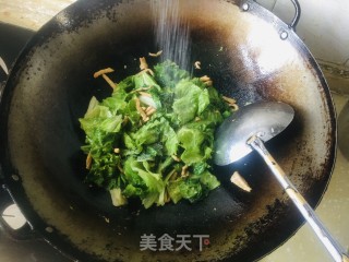 生菜炒肉丝的做法步骤：5