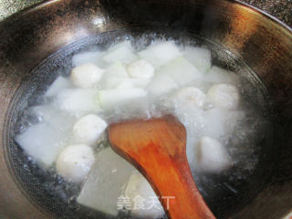 鱼子蛋菜芯冬瓜汤的做法步骤：3