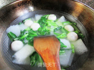 鱼子蛋菜芯冬瓜汤的做法步骤：7