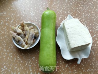 蛏子蒲瓜烧豆腐的做法步骤：1