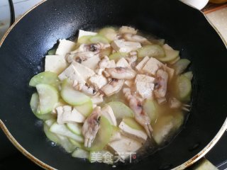 蛏子蒲瓜烧豆腐的做法步骤：6