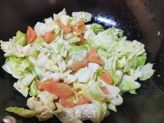 西红柿圆白菜炒鸡蛋的做法步骤：8