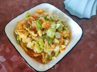 西红柿圆白菜炒鸡蛋的做法步骤：11