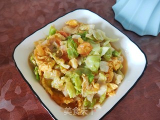 西红柿圆白菜炒鸡蛋的做法步骤：13