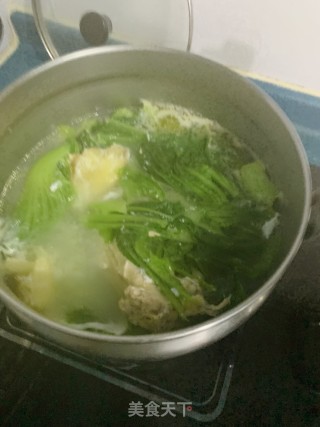 排骨咸蛋芥菜汤的做法步骤：5