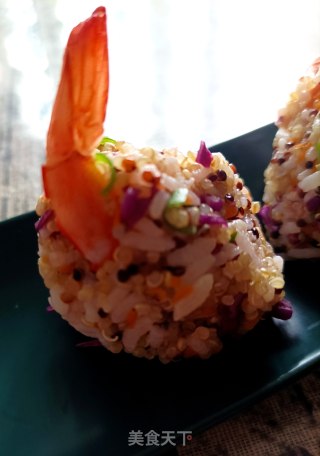 “懒人快手餐”鲜虾藜麦饭团的做法步骤：15