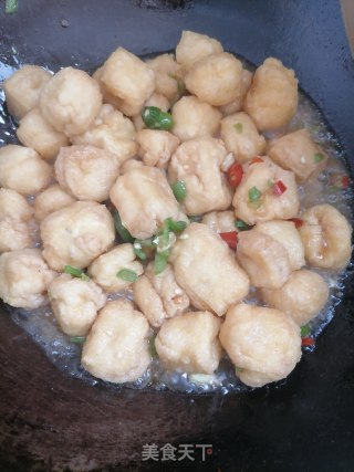 素炒油豆腐的做法步骤：4