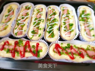 香葱热狗面包的做法步骤：7