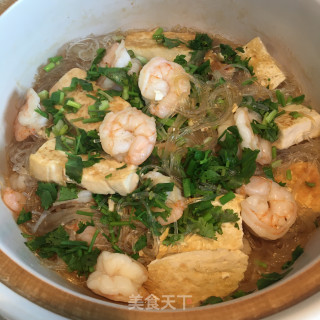 虾仁粉丝煲豆腐的做法步骤：12
