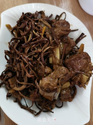 蕨菜干烧排骨的做法步骤：6
