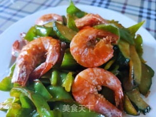 辣椒黄瓜炒青虾的做法步骤：15
