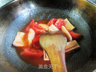 番茄炒豆腐干的做法步骤：9