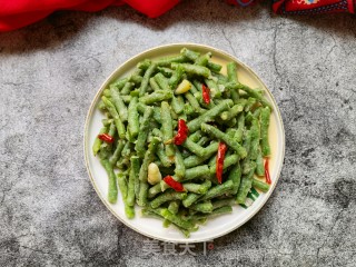 蒜蓉辣椒炒蒸豆角的做法步骤：14