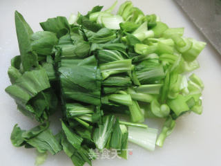 鸡蛋菜芯面疙瘩的做法步骤：3