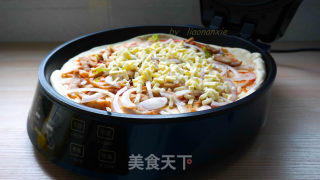 用饼铛做鸡肉披萨的做法步骤：5