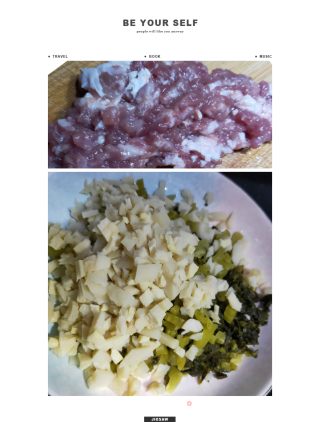 酸菜小笋肉末的做法步骤：1