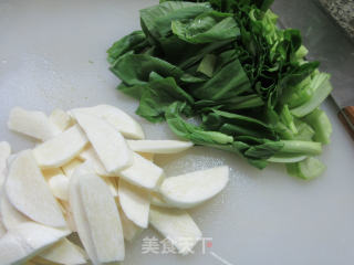 茭白炒菜芯的做法步骤：3