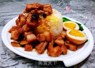 #鸡蛋#香菇鸡蛋卤肉饭的做法步骤：14