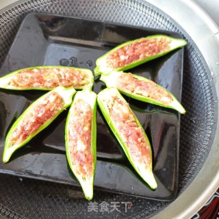 秋葵酿肉的做法步骤：11
