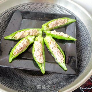 秋葵酿肉的做法步骤：13