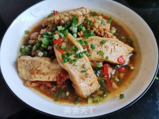 肉末香煎豆腐的做法步骤：8